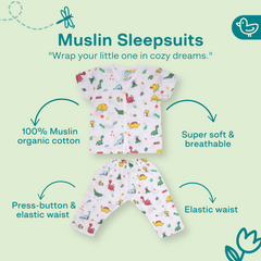 Stoneage- Muslin Sleep Suit for babies and kids (Unisex)