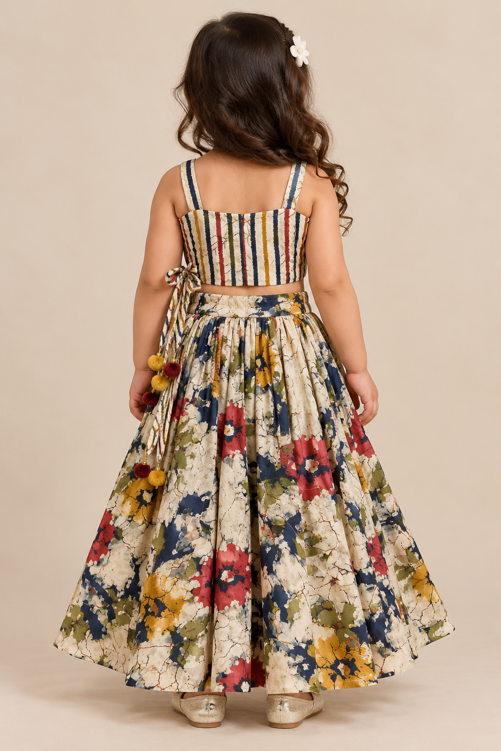 Navya Striped Wrap Lehenga Set | 1-4Y