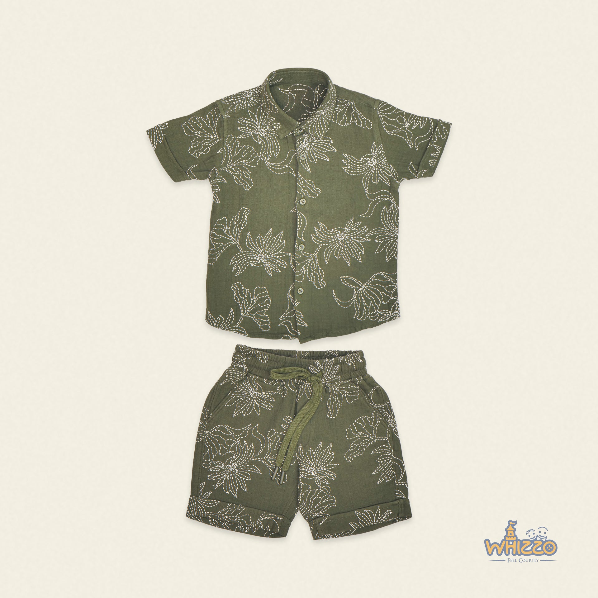 Sun Leaf Muslin Co-Ord for Boys