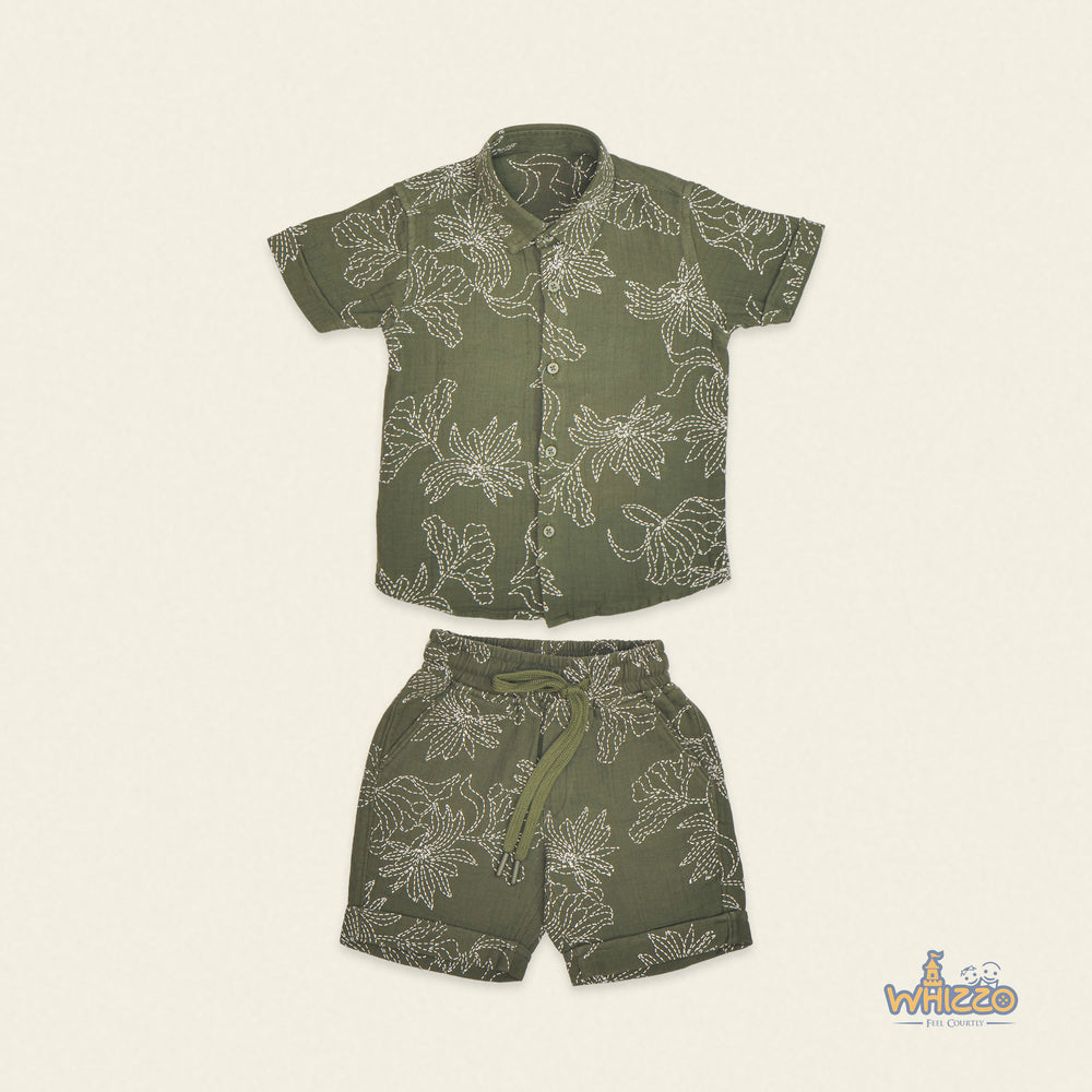 Sun Leaf Muslin Co-Ord for Boys