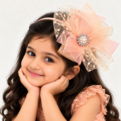 Regal Pearl Tulle Bow Headband