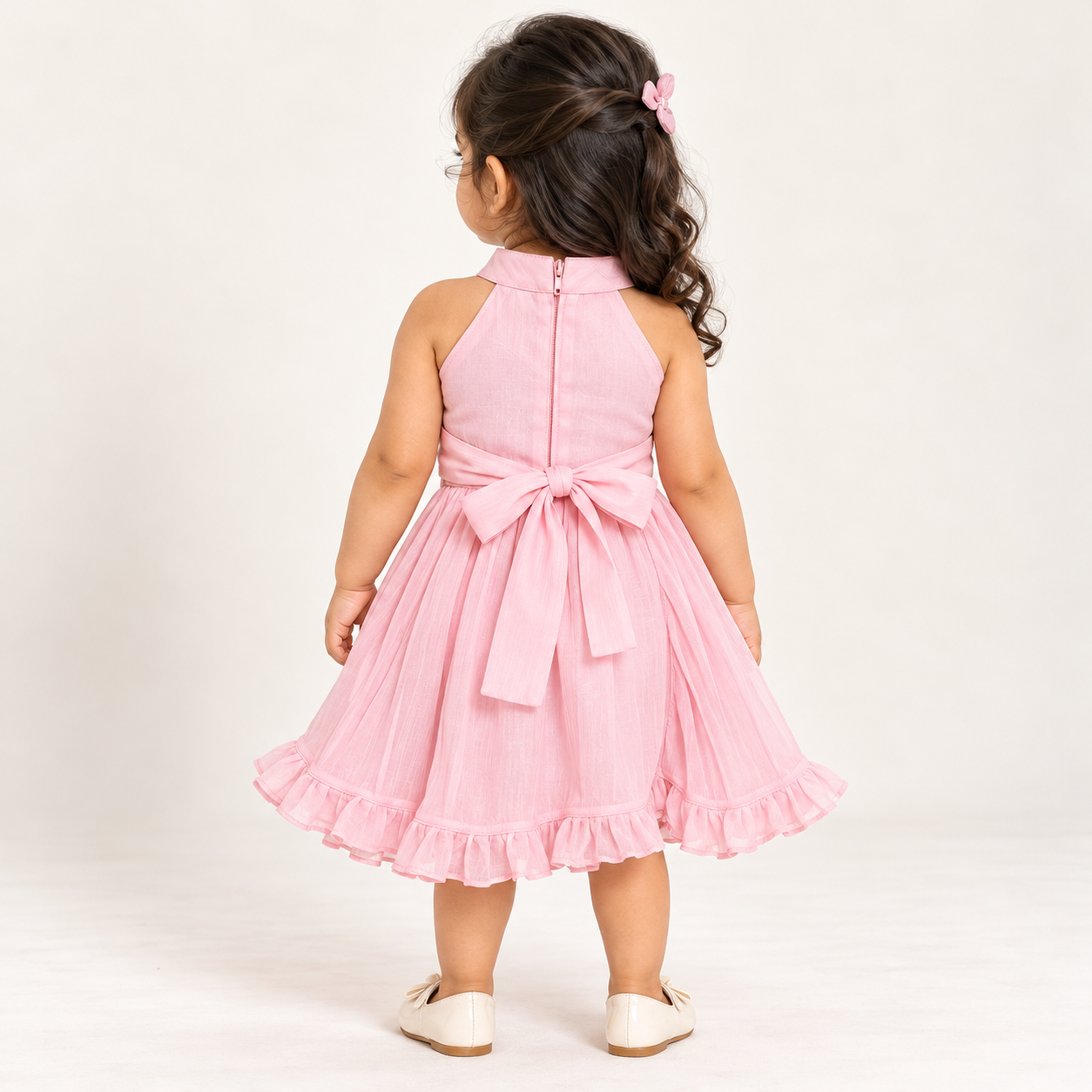 Jaanavi Butterfly Statement Silk Dress | 1-5Y