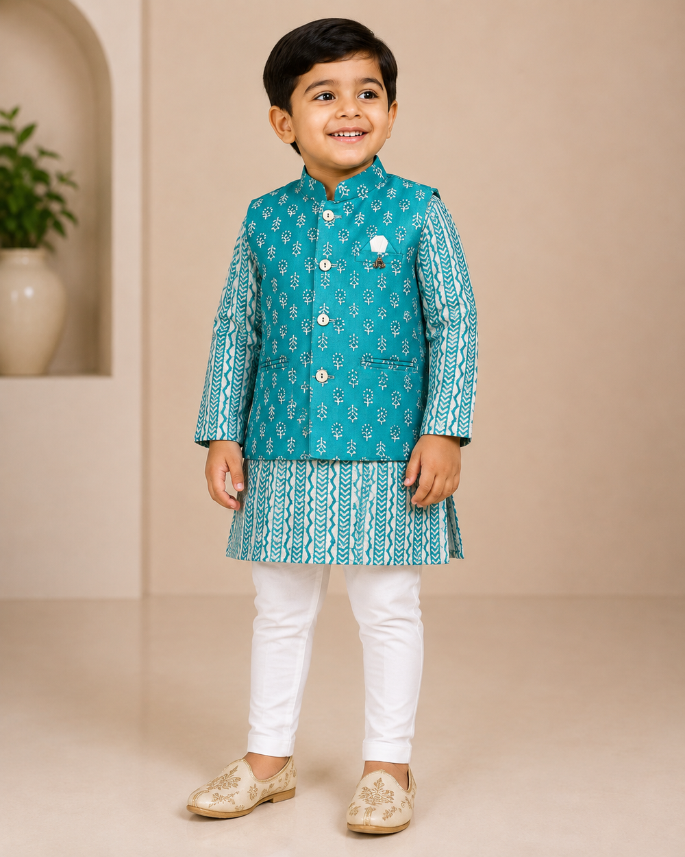 Tealvian Jacket Kurta Set