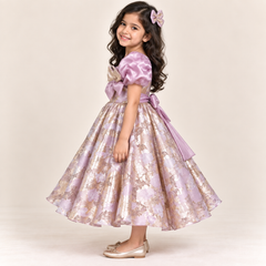 Tara Floral Bow Party Gown for Girls | 3Y to 10Y