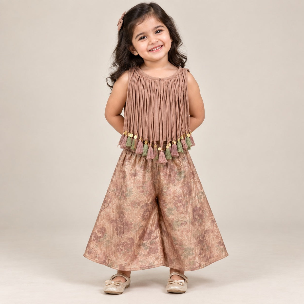 Tassel Royale Gharara Set for Girls | 1Y - 4Y