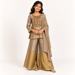 Lohita Dual-Tone Brocade Gharara Set | 5-18Y