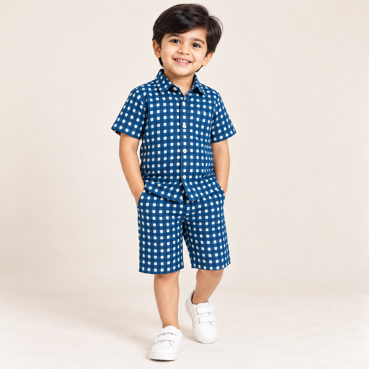 Theo Check Co-Ord Set for Boys | 4Y