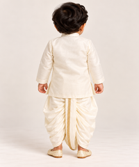 Nakul Lotus Motif Dhoti Set | 3M-4Y