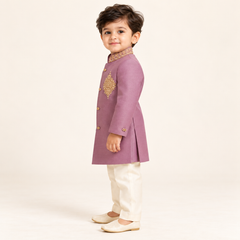 Zavian Ornate Embroidered Mauve Sherwani Set | 6M-2Y
