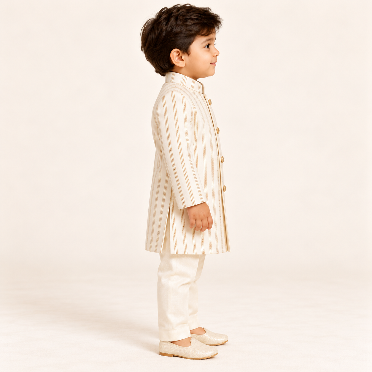 Kanishk Hand-Painted Royal Elephant Sherwani Set | 6M-2Y