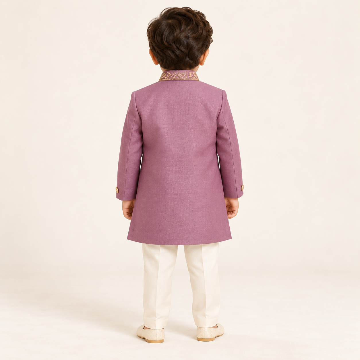 Zavian Ornate Embroidered Mauve Sherwani Set | 6M-2Y