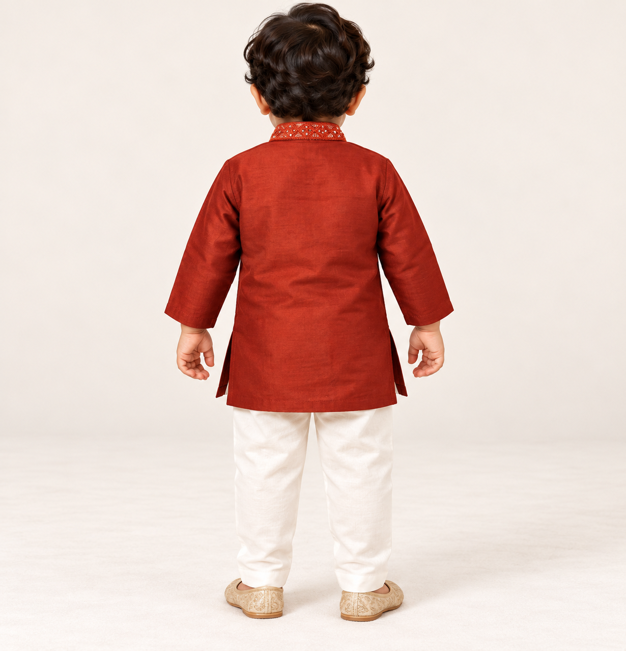 Pranav Geometric Embroidered Neckline Kurta Set | NB to 3Y