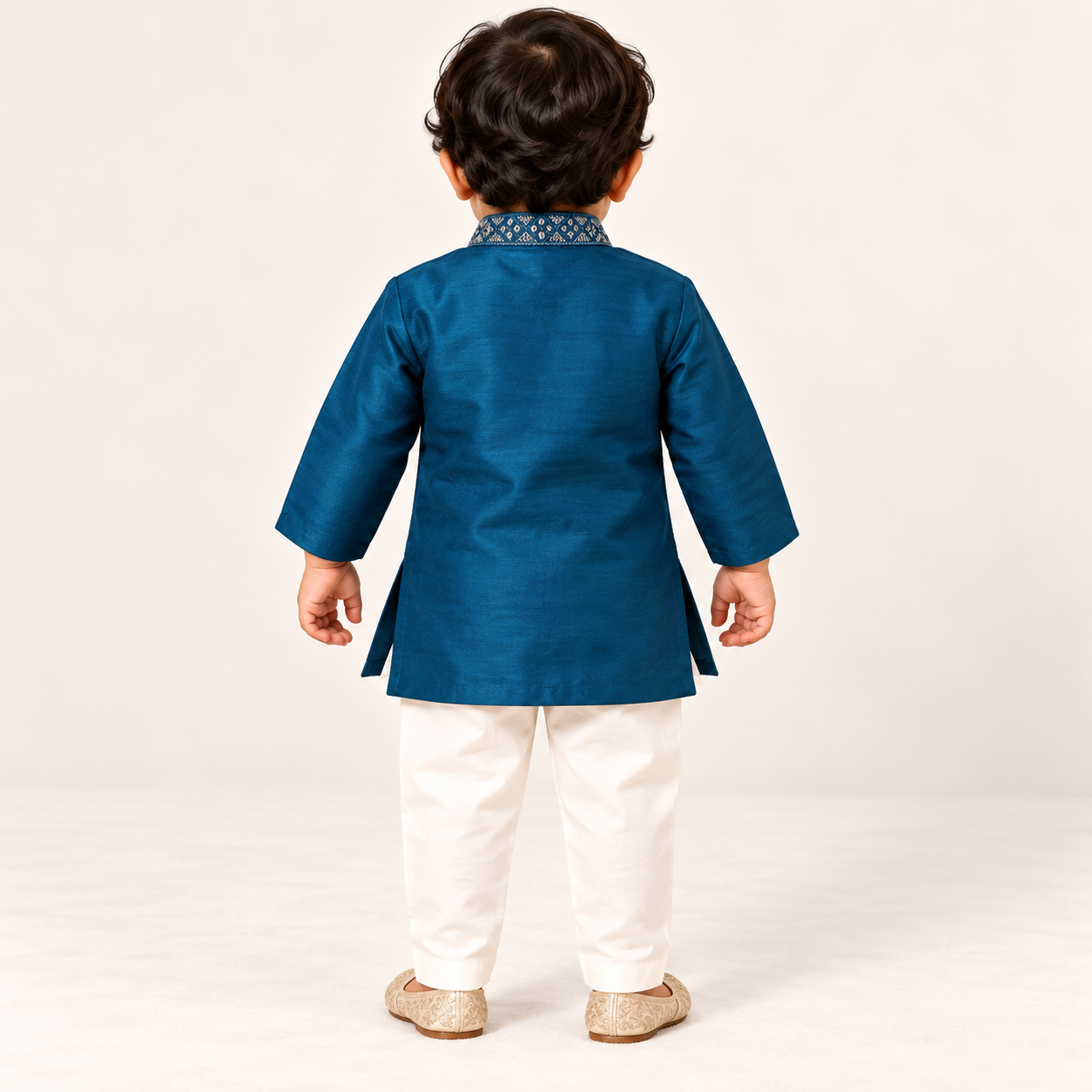 Pranav Geometric Embroidered Neckline Kurta Set | NB to 3Y