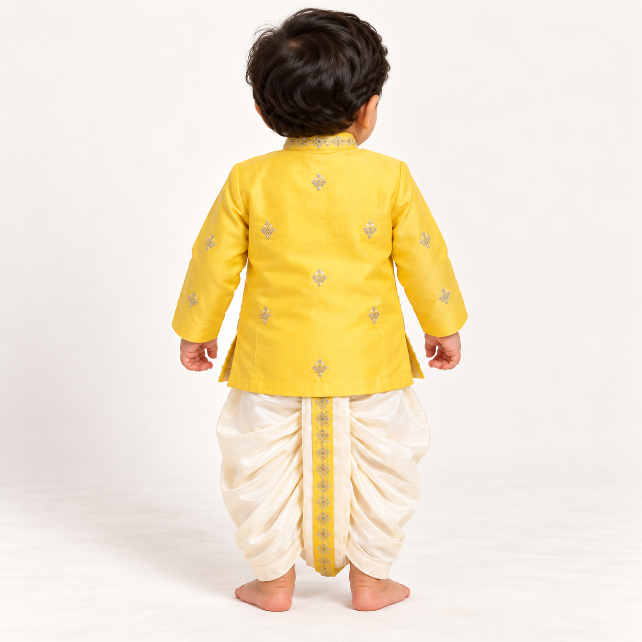 Tarun Elephant Embroidered Dhoti Set | 3M-4Y