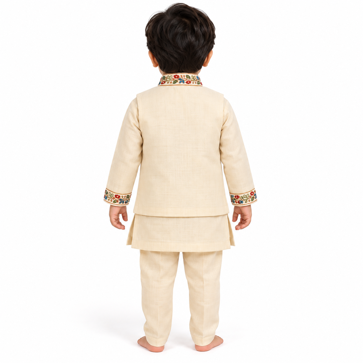 Peacock Embroidered Traditional Jacket Kurta Set | NB-5Y