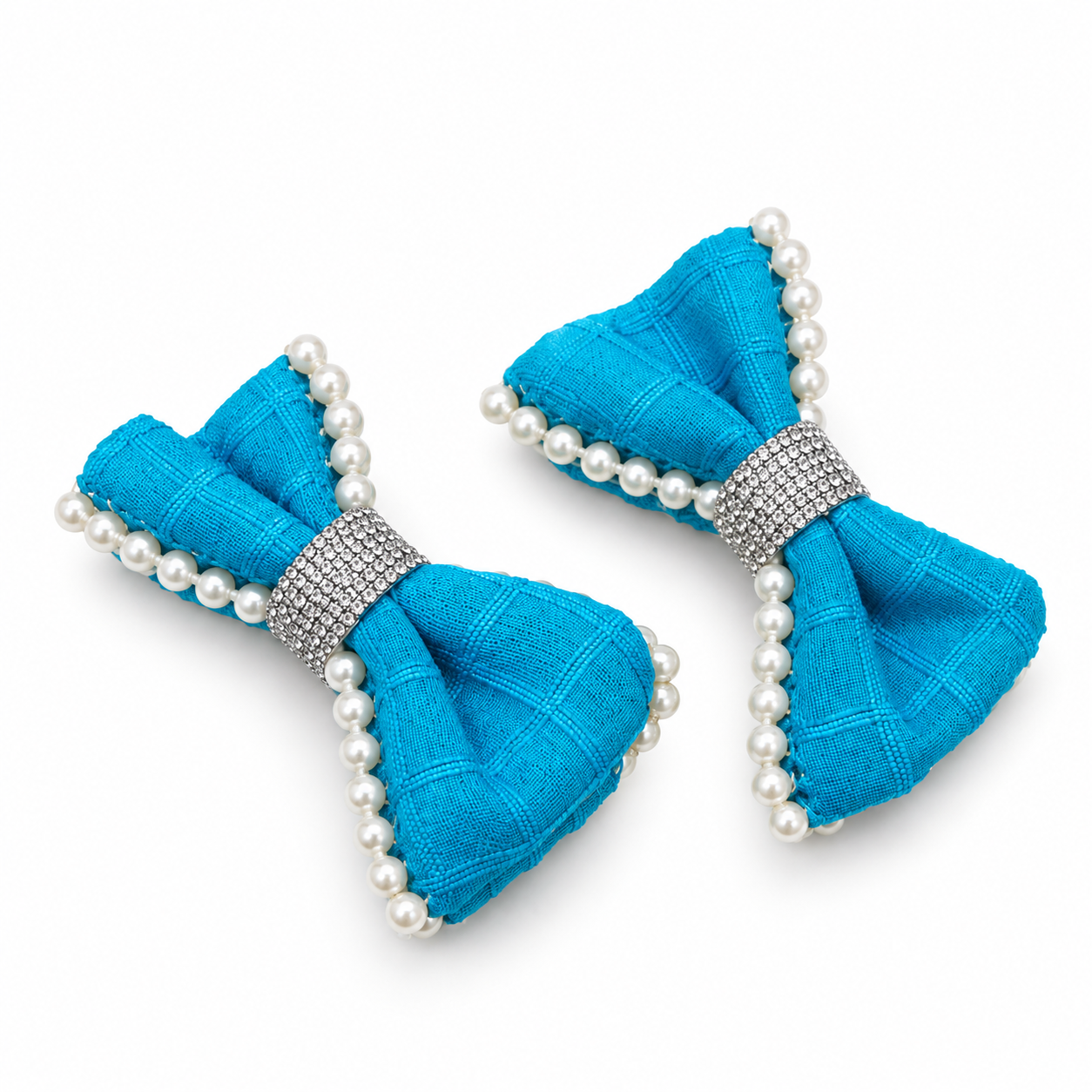 Pearl-Trimmed Bow Clips