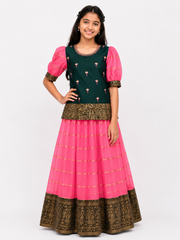 Valerie Contrast Lehenga Set for Girls | 13Y to 14Y