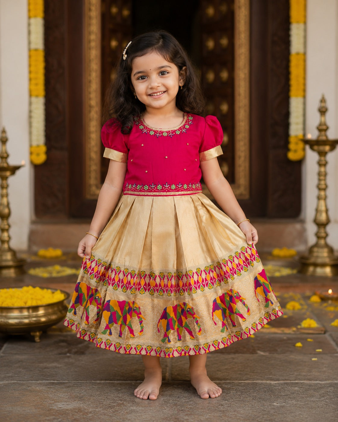 Vanamayil Silk Grand Dress for Girls | 1Y to 5Y