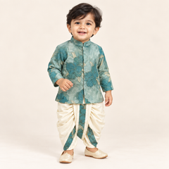 Vihaan Floral Jacquard Dhoti Set for Boys | 3M to 2Y