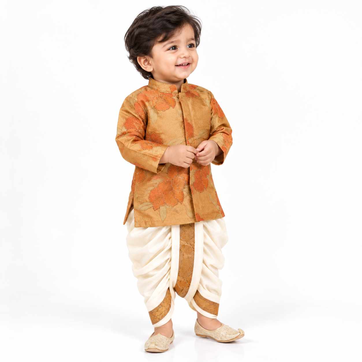 Vihaan Floral Jacquard Dhoti Set for Boys | 3M to 2Y