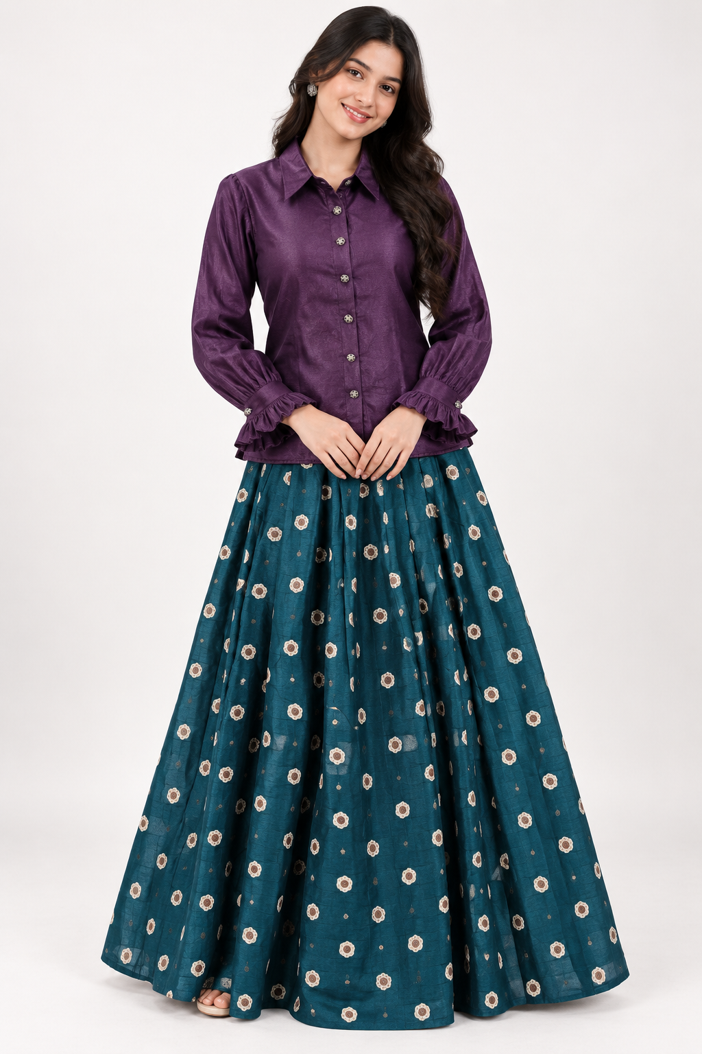 Violetta Contrast Lehenga Set for Girls | 16Y to 18Y
