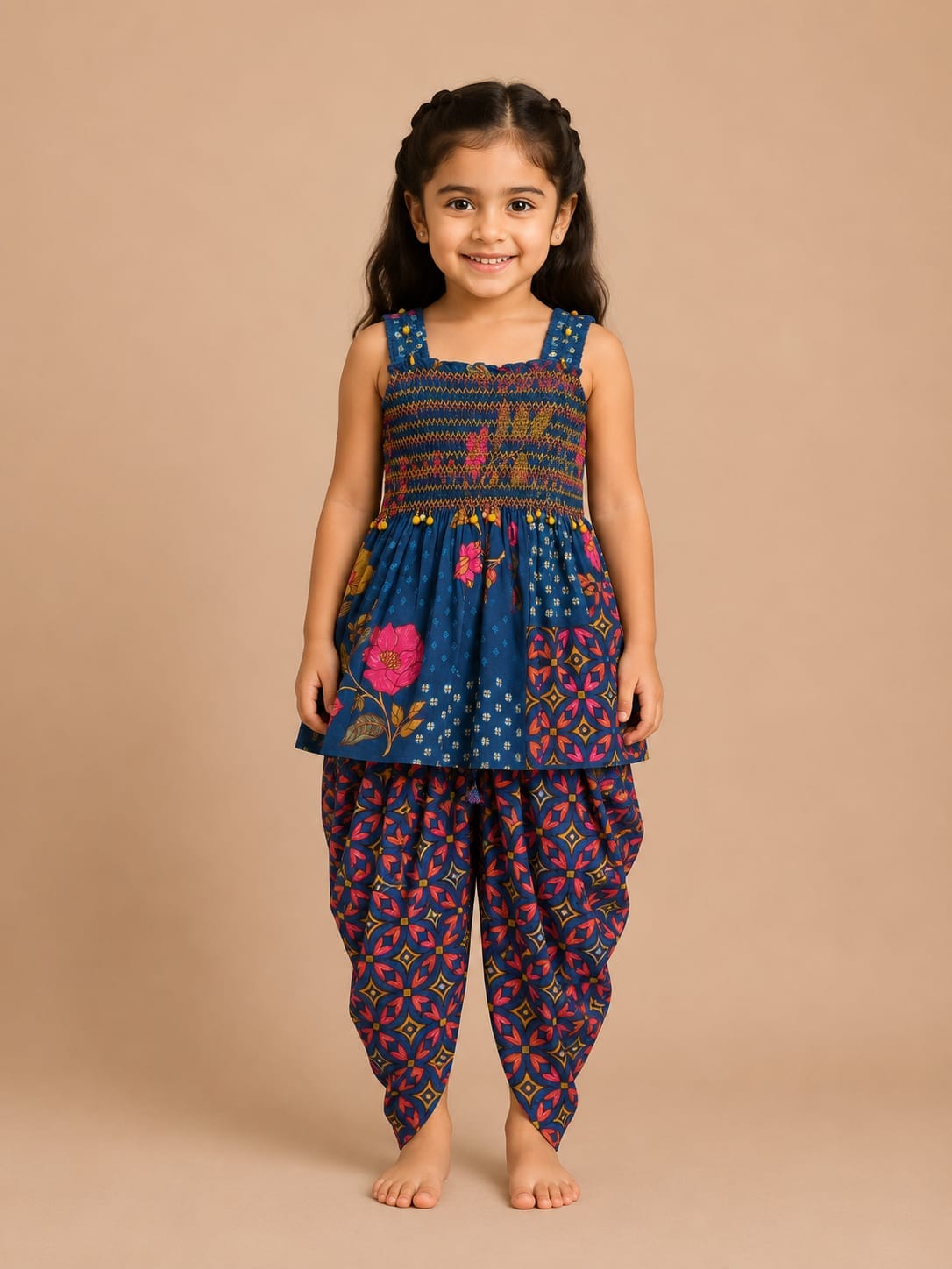 Modal Meadow Silk Palazzo Set For Girls 1Y to 6Y
