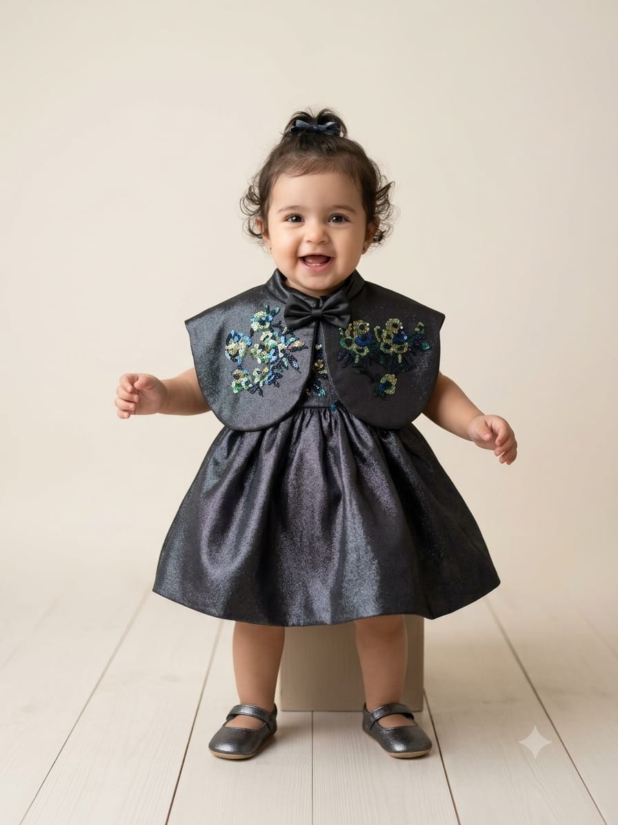 Tiny Couture Cape Birthday Dress For Girls 1Y to 6Y