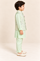 Elegant Textured Nehru Jacket Kurta Set