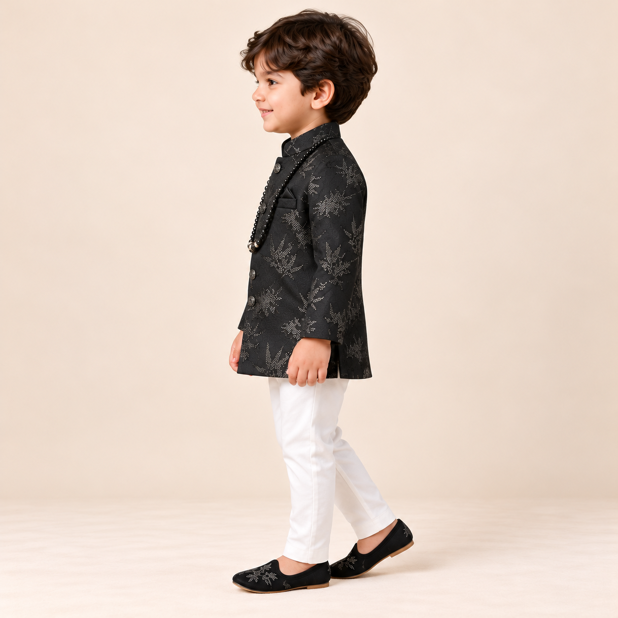 Zayir Leaf Jacquard Sherwani Set | NB-2Y