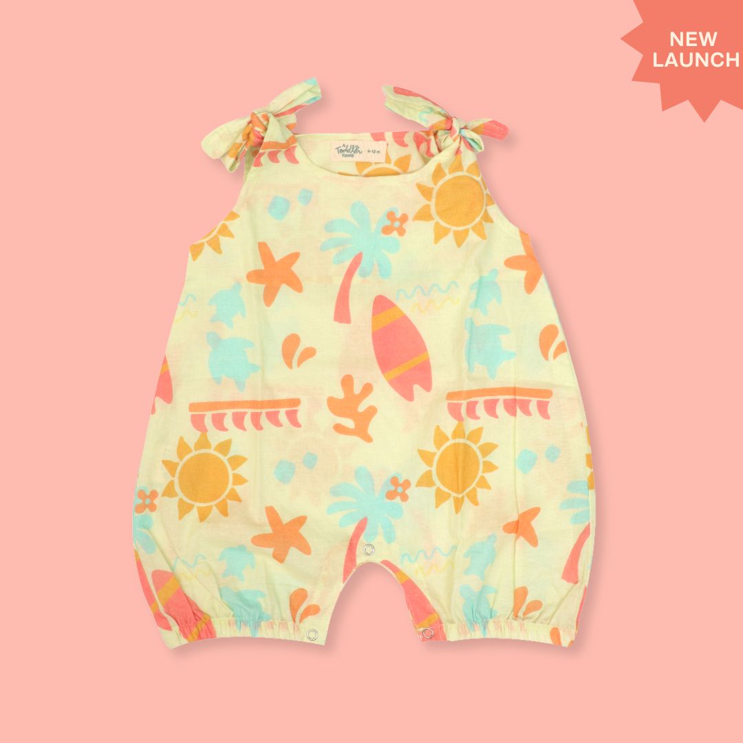 Lil' Paradise - Mulmul Cotton Knot Type Romper