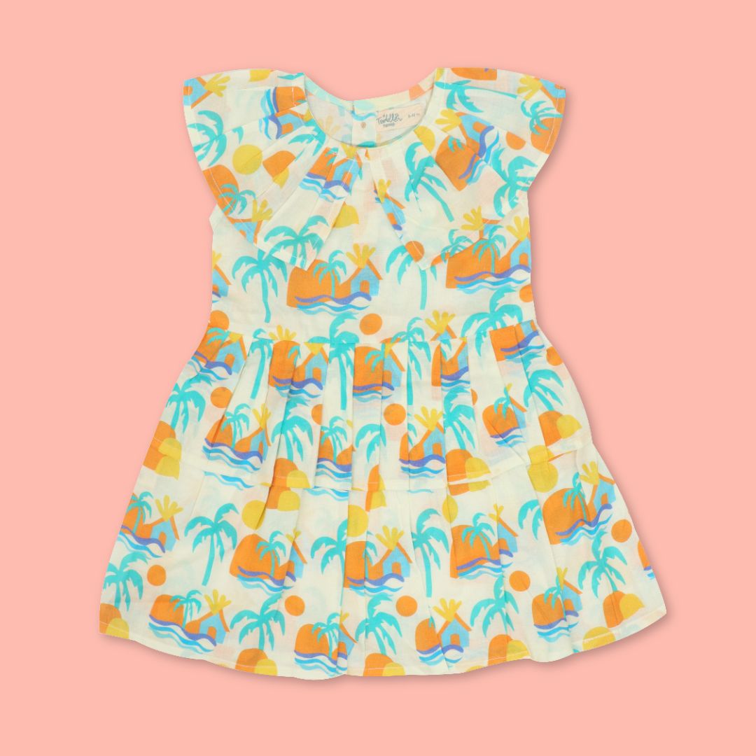 Sun & Surf - Mulmul Cotton Frill Frock