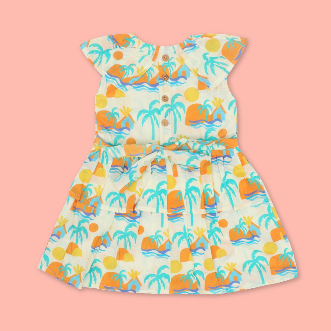 Sun & Surf - Mulmul Cotton Frill Frock