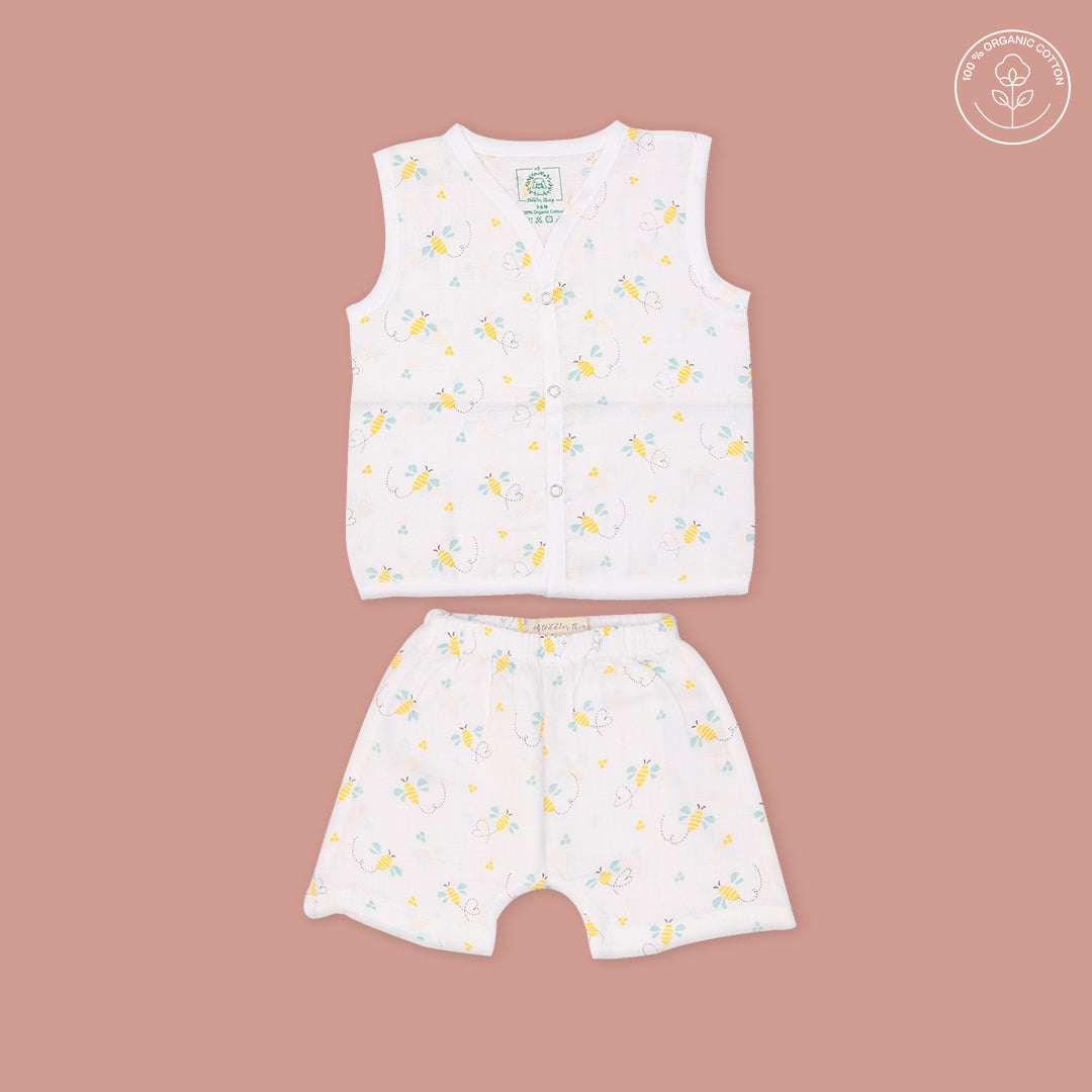 Buzzing Bee - Muslin Jabla and Shorts for Babies and Toddlers