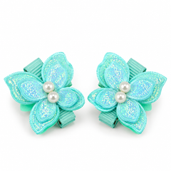 Paired Glitter Pearl Butterfly HairClips
