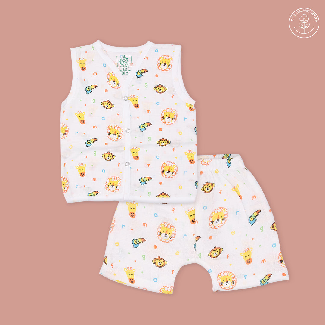 Jungle Tales - Muslin Jabla and Shorts for Babies and Toddlers - Pack of 2