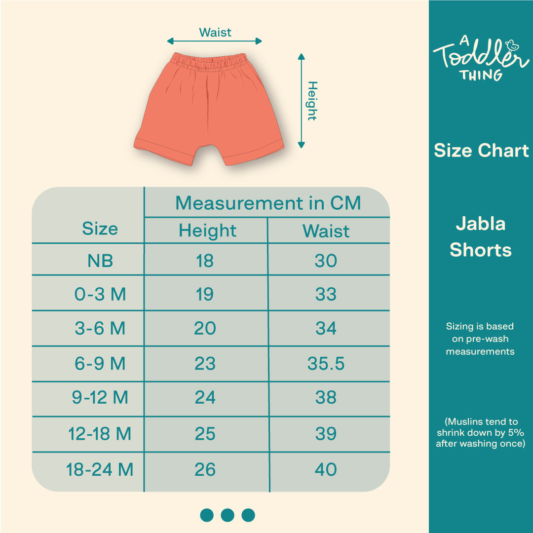 Flora Pixels- Muslin Jabla and Shorts for Babies and Toddlers